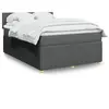 vidaXL Sommier à lattes de lit avec matelas Gris foncé 140x200cm Tissu