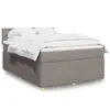 vidaXL Vidaxl Sommier À Lattes De Lit Avec Matelas Taupe 140x190 Cm Tissu