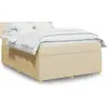 vidaXL Sommier à lattes de lit avec matelas Crème 140x200 cm Tissu
