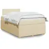 vidaXL Sommier à lattes de lit avec matelas Crème 120x200 cm Tissu