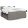 vidaXL Sommier à lattes de lit avec matelas Taupe 180x200 cm Tissu