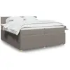 vidaXL Sommier à lattes de lit avec matelas Taupe 200x200 cm Tissu