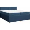 vidaXL Sommier à lattes de lit avec matelas Bleu 200x200 cm Tissu