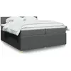 vidaXL Sommier à lattes de lit avec matelas Gris foncé 200x200cm Tissu