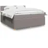 vidaXL Sommier à lattes de lit avec matelas Taupe 200x200 cm Tissu