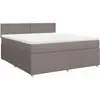 vidaXL Sommier à lattes de lit avec matelas Taupe 180x200 cm Tissu