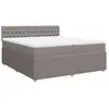 vidaXL Sommier à lattes de lit avec matelas Taupe 200x200 cm Tissu