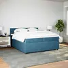 vidaXL Sommier à lattes de lit et matelas Bleu 200x200 cm velours