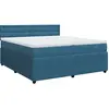 vidaXL Sommier à lattes de lit et matelas Bleu 200x200 cm velours