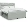 vidaXL Sommier à lattes de lit et matelas Gris clair 180x200cm Velours