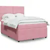vidaXL Sommier à lattes de lit avec matelas Rose 160x200 cm Velours