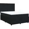 vidaXL Sommier à lattes de lit et matelas Noir 160x200 cm Velours