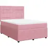 vidaXL Sommier à lattes de lit avec matelas Rose 160x200 cm Velours