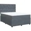 vidaXL Sommier à lattes de lit et matelas Gris foncé 140x190cm Velours