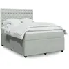 vidaXL Sommier à lattes de lit et matelas Gris clair 160x200cm Velours