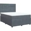 vidaXL Sommier à lattes de lit et matelas Gris foncé 140x190cm Velours