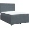 vidaXL Sommier à lattes de lit et matelas Gris foncé 160x200cm Velours
