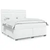 vidaXL Sommier à lattes de lit avec matelas Blanc 180x200cm Similicuir