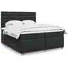 vidaXL Sommier à lattes de lit avec matelas Noir 200x200 cm Similicuir