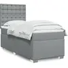 vidaXL Sommier à lattes de lit avec matelas Gris clair 100x200cm Tissu