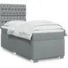 vidaXL Sommier à lattes de lit avec matelas Gris clair 100x200cm Tissu