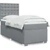 vidaXL Sommier à lattes de lit avec matelas Gris clair 90x200 cm Tissu