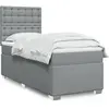 vidaXL Sommier à lattes de lit et matelas Gris clair 90x190 cm Tissu