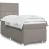 vidaXL Sommier à lattes de lit avec matelas Taupe 90x190 cm Tissu