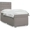 vidaXL Sommier à lattes de lit avec matelas Taupe 90x200 cm Tissu