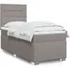 vidaXL Sommier à lattes de lit avec matelas Taupe 90x200 cm Tissu