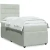 vidaXL Sommier à lattes de lit et matelas Gris clair 90x190 cm Velours