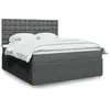 vidaXL Sommier à lattes de lit avec matelas Gris foncé 180x200cm Tissu