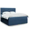 vidaXL Sommier à lattes de lit avec matelas Bleu 180x200 cm Tissu