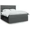 vidaXL Sommier à lattes de lit avec matelas Gris foncé 180x200cm Tissu
