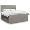 vidaXL Sommier à lattes de lit avec matelas Taupe 200x200 cm Tissu