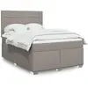 vidaXL Sommier à lattes de lit avec matelas Taupe 140x200 cm Tissu