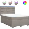 vidaXL Sommier à lattes de lit avec matelas Taupe 140x190 cm Tissu