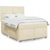 vidaXL Sommier à lattes de lit avec matelas Crème 140x190 cm Tissu