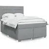 vidaXL Sommier à lattes de lit avec matelas Gris clair 140x190cm Tissu