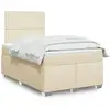 vidaXL Sommier à lattes de lit avec matelas Crème 120x200 cm Tissu