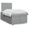 vidaXL Sommier à lattes de lit avec matelas Gris clair 120x200cm Tissu