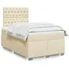 vidaXL Sommier à lattes de lit avec matelas Crème 120x200 cm Tissu