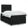 vidaXL Sommier à lattes de lit avec matelas noir 120x190 cm velours