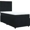 vidaXL Sommier à lattes de lit avec matelas Noir 100x200 cm Velours
