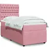 vidaXL Sommier à lattes de lit avec matelas Rose 100x200 cm Velours