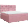 vidaXL Sommier à lattes de lit avec matelas Rose 200x200 cm Velours