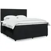 vidaXL Sommier à lattes de lit et matelas Noir 200x200 cm Velours