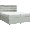 vidaXL Sommier à lattes de lit et matelas Gris clair 200x200cm Velours