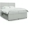 vidaXL Sommier à lattes de lit et matelas Gris clair 200x200cm Velours