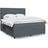 vidaXL Sommier à lattes de lit et matelas Gris foncé 180x200cm Velours